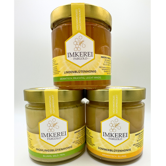 Honig Probier-Set (3 verschiedene Sorten, je 500 g)